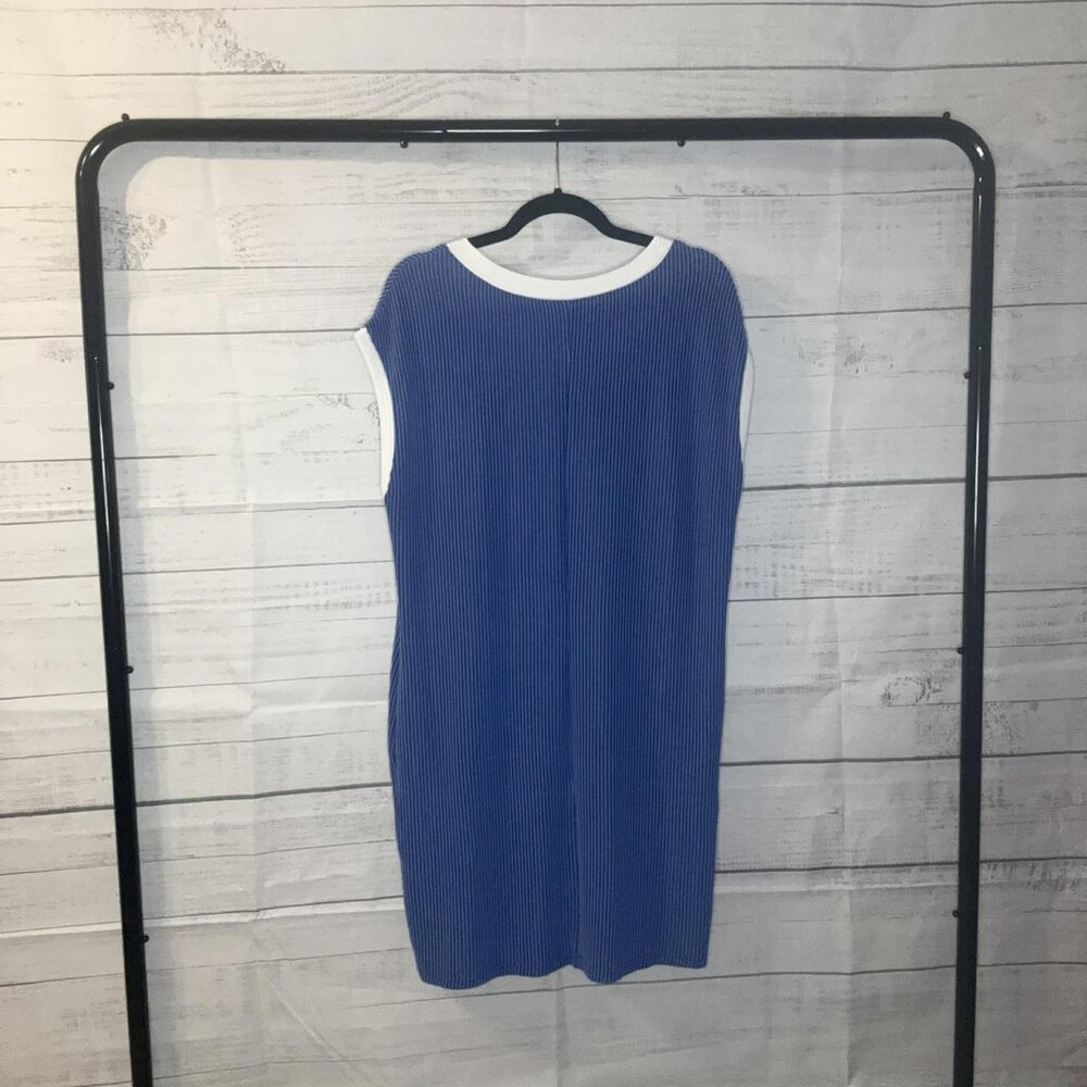 NWOT Sail Blue Rib Textured Cap Sleeve Coverup Dress - Picture 6 of 6